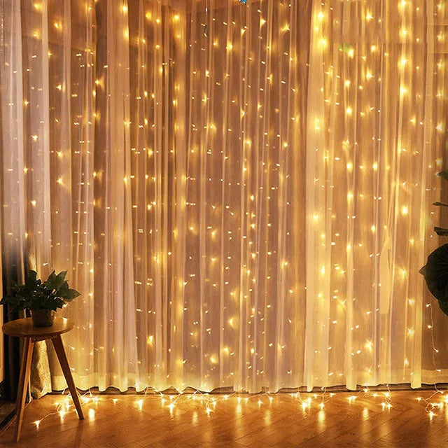 Christmas Lights Curtain Garland Merry Christmas Decorations For Home Christmas Ornaments Xmas Gifts Navidad 2024 New Year Decor