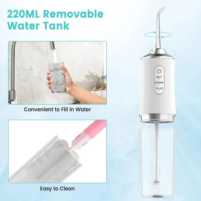 Xiaomi Electric Dental Water Flosser - Portable Oral Irrigator with 4 Nozzles for Teeth Cleaning & Mouth Washing