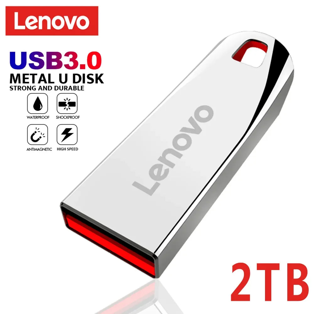 Lenovo 2TB USB 3.0 Metal Flash Drives High Speed Pendrive 1TB 512GB 256GB Portable Usb Drive Waterproof Memoria Usb Flash Disk