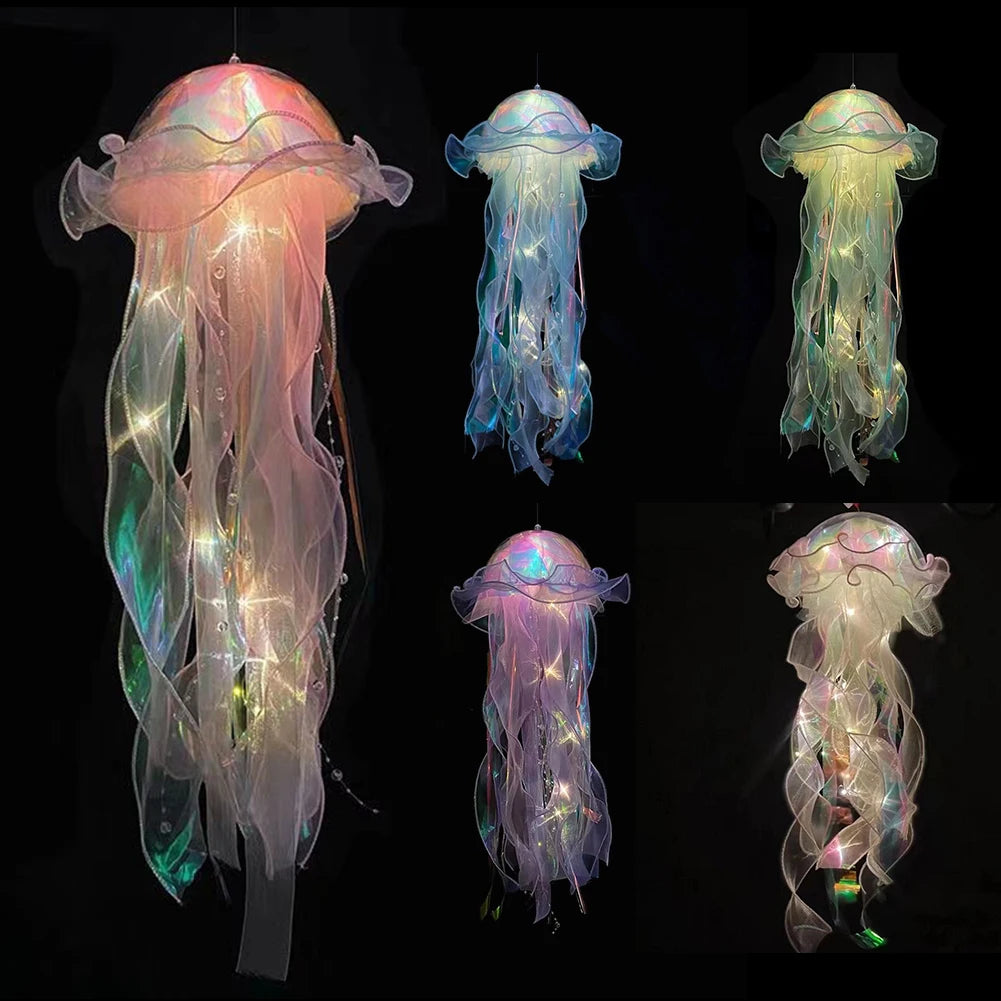 3D Color Changing Jellyfish Lamp with Rotating Tentacles Table Night Light Children Gift Home Bedroom Decor Girls Birthday Gifts