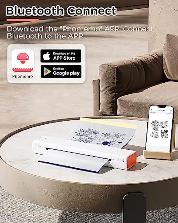 Phomemo M08F Wireless Tattoo Transfer Stencil Printer Tattoo Transfer Thermal Printer Machine Compatible with Smartphone & PC