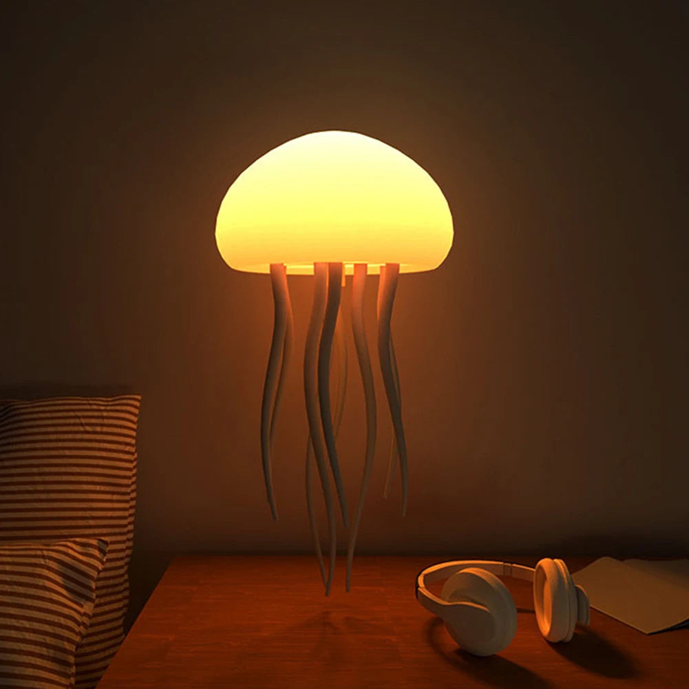 3D Color Changing Jellyfish Lamp with Rotating Tentacles Table Night Light Children Gift Home Bedroom Decor Girls Birthday Gifts