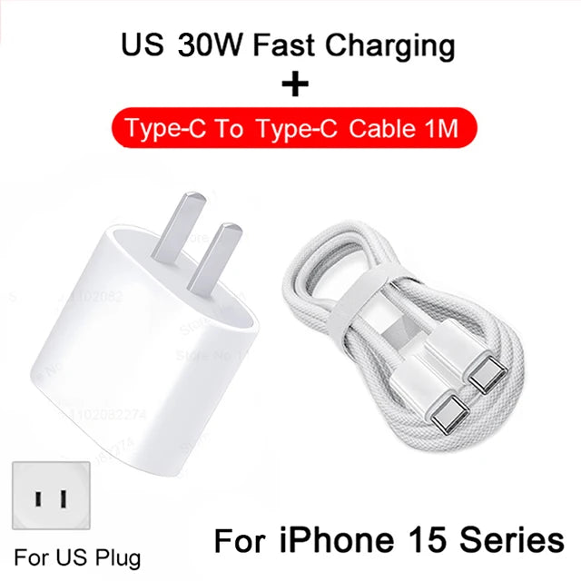 PD 30W For Apple Fast Charger For iPhone 15 11 12 13 14 Pro Max XR X XS Max 8 Plus Phone Charger Cable Fast Charging Accessories