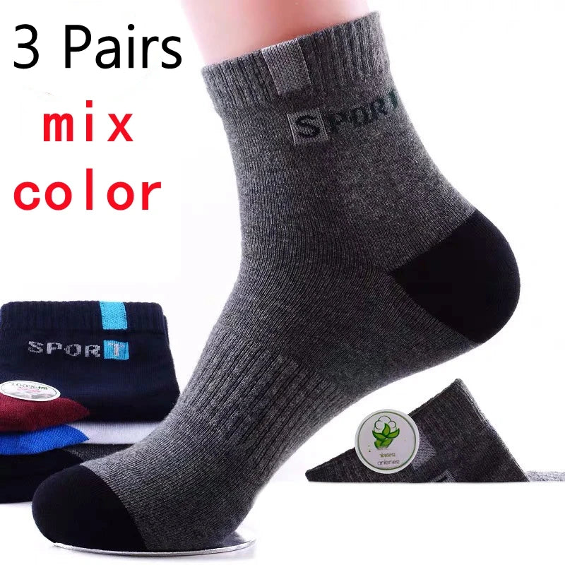 10pairs Breathable Cotton Sports Stockings Men Bamboo Fiber Autumn and Winter Men Socks Sweat Absorption Deodorant Business Sox