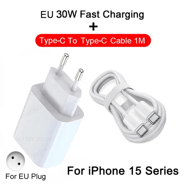 PD 30W For Apple Fast Charger For iPhone 15 11 12 13 14 Pro Max XR X XS Max 8 Plus Phone Charger Cable Fast Charging Accessories