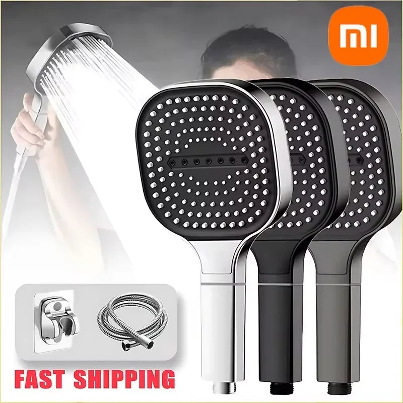 Xiaomi 3 Modes Adjustable Home Shower Head 13cm Large Panel High Pressure Massage ShowerHead Filter Element Bathroom Accessories